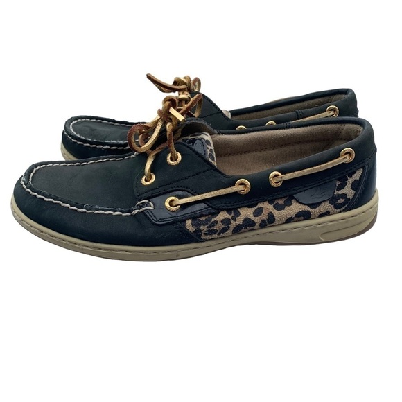 Sperry Top-Sider Womens Leopard Cheetah Boat Shoes Size 8 M Black 9174715 - Picture 7 of 9